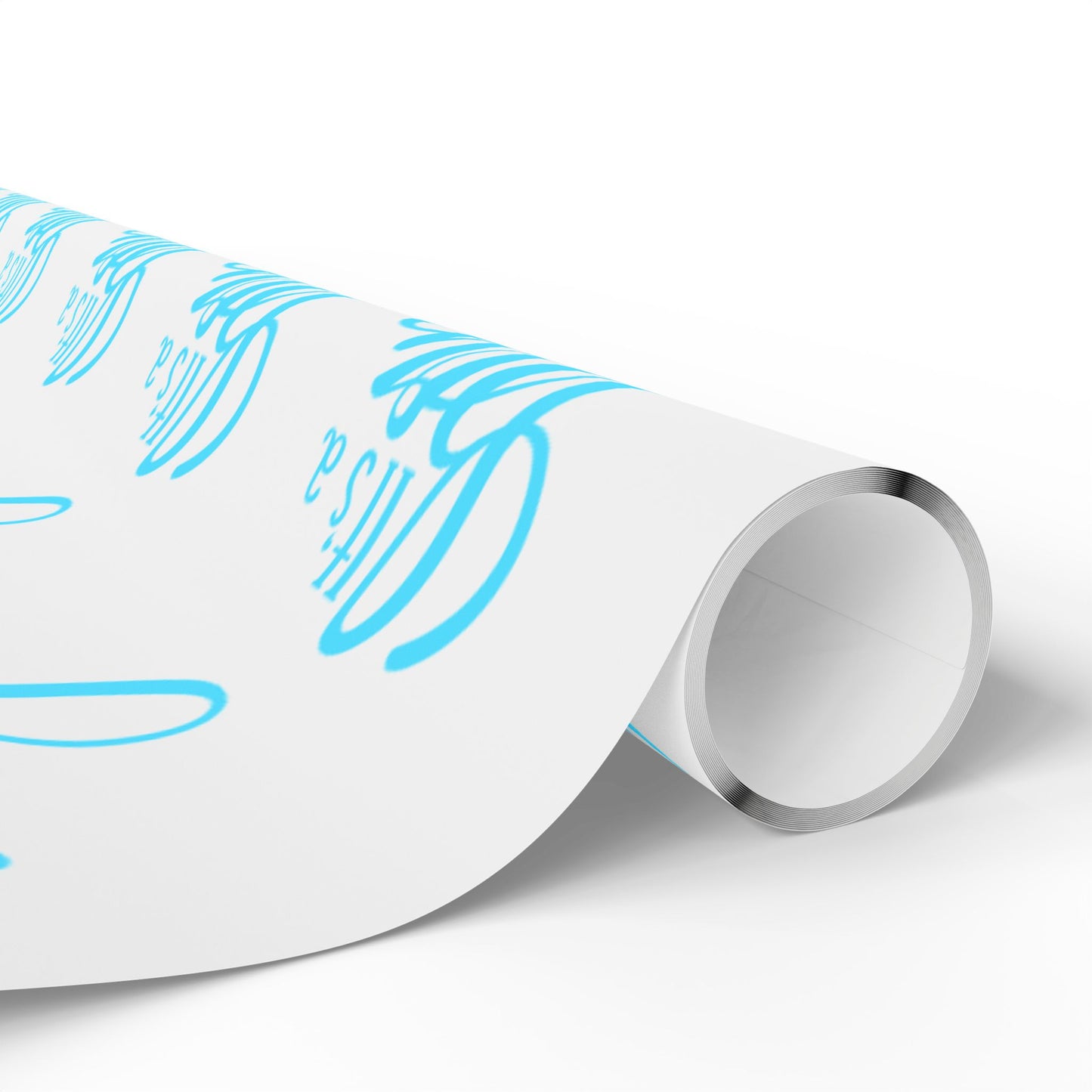 Elegant Blue Calligraphy Wrapping Paper Decorative Gift Wrap for Special Occasions