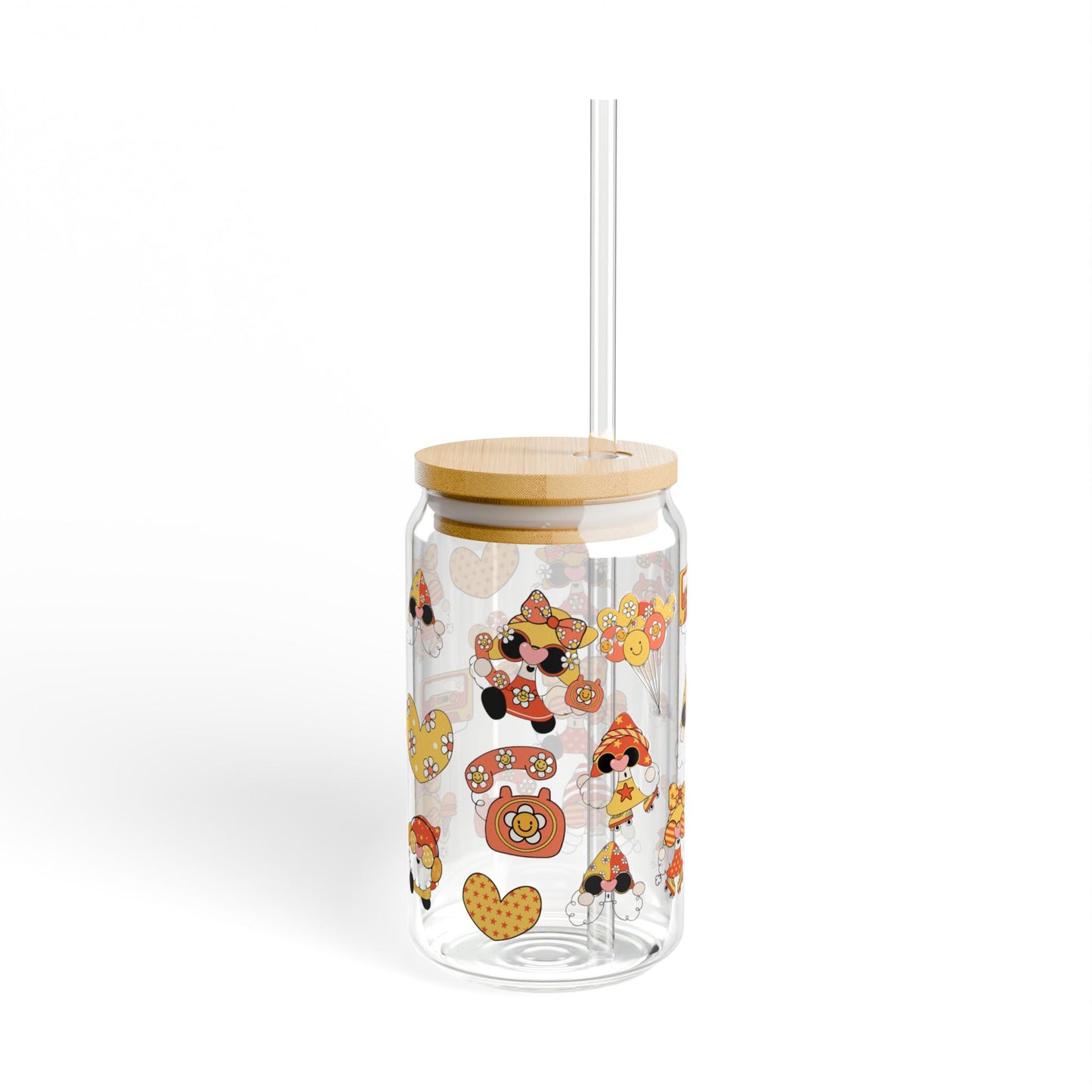 Kawaii Sip 16oz Yellow Elf Sipper Glass Cute | Whimsical | Reusable | Perfect for Gifts and Parties