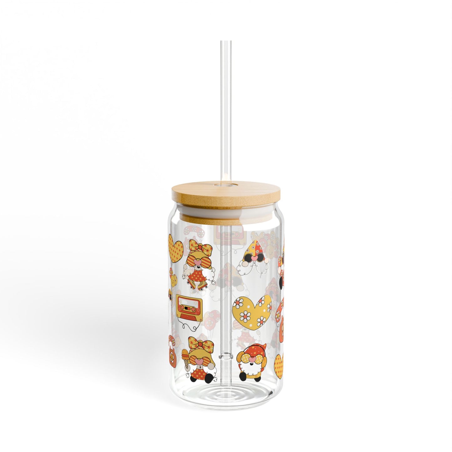 Kawaii Sip 16oz Yellow Elf Sipper Glass Cute | Whimsical | Reusable | Perfect for Gifts and Parties