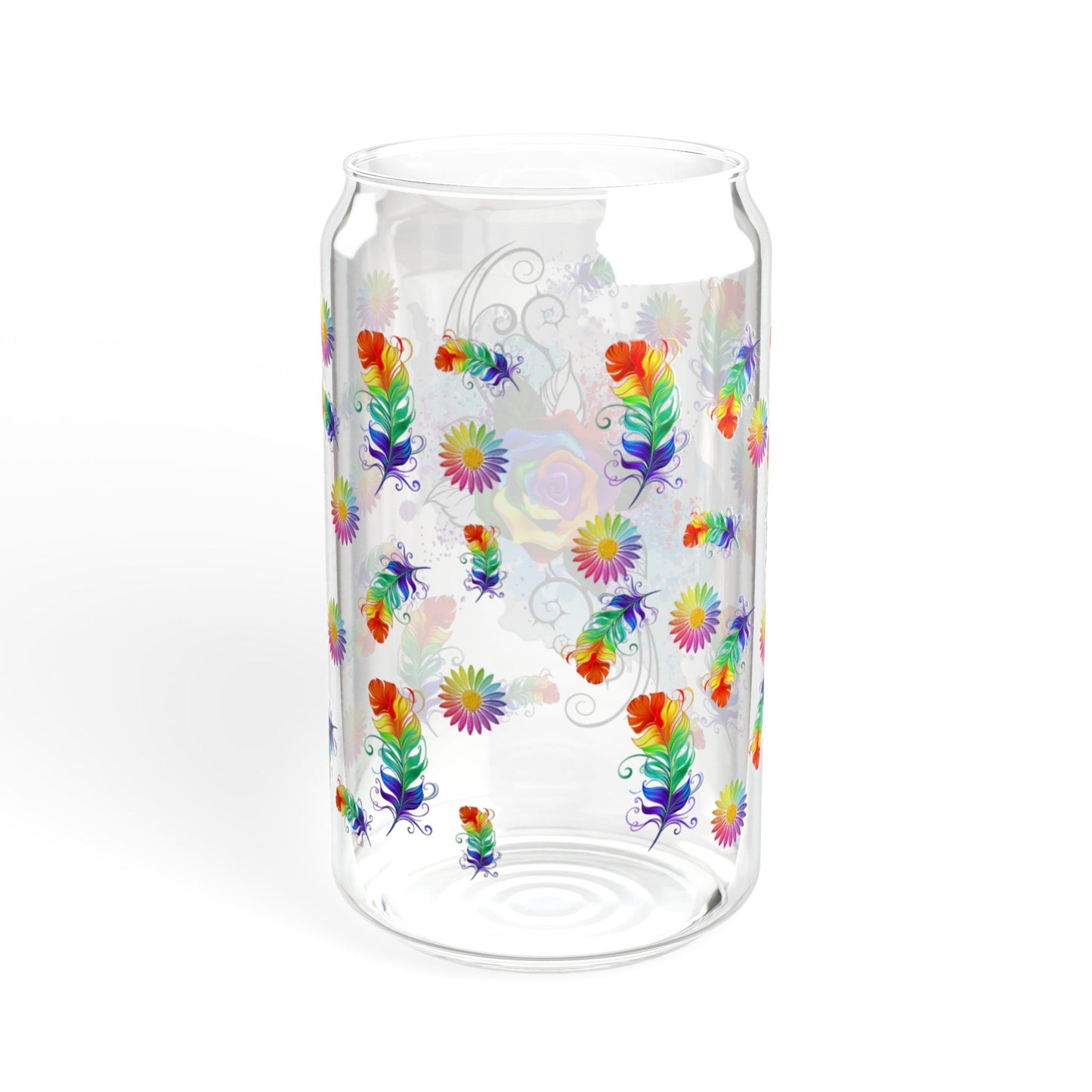 Bloom Sip 16oz Floral Sipper Glass with Bamboo Lid colorful | Eco-Friendly | Reusable | Perfect for Tea & Summer Moments