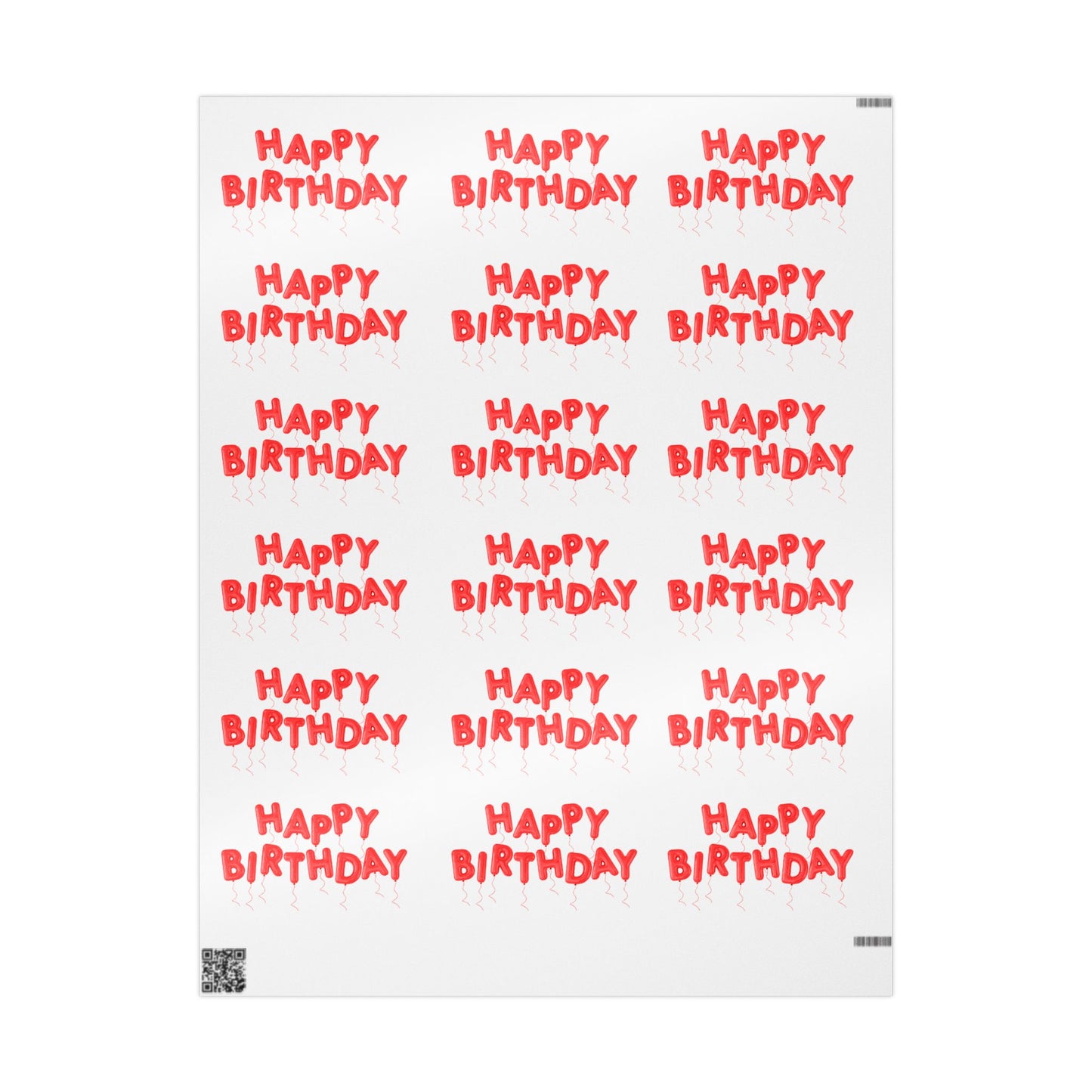 Red Birthday Wrapping Paper Festive Gift Wrap for Parties
