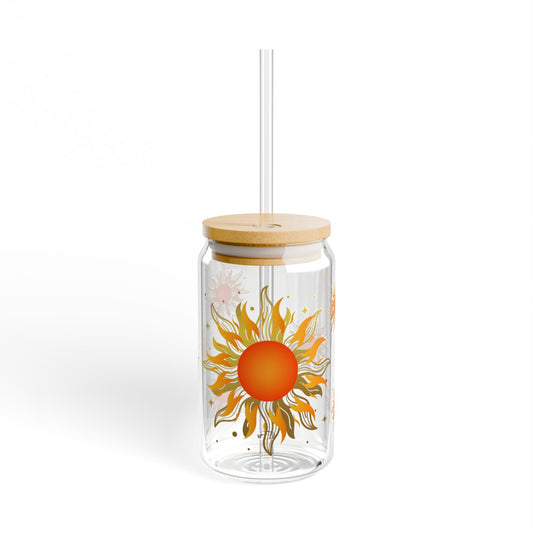 Sunshine Glow 16oz Summer Sipper Glass vibrant | Eco-Friendly | Reusable | Made for Sunny Days