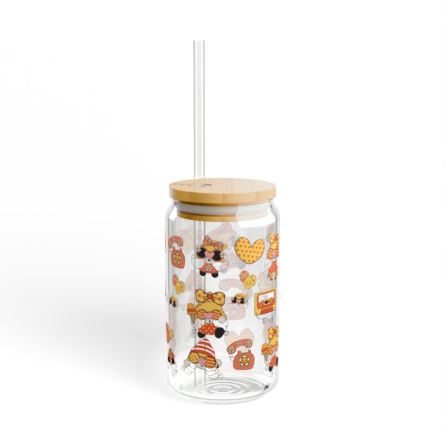 Kawaii Sip 16oz Yellow Elf Sipper Glass Cute | Whimsical | Reusable | Perfect for Gifts and Parties