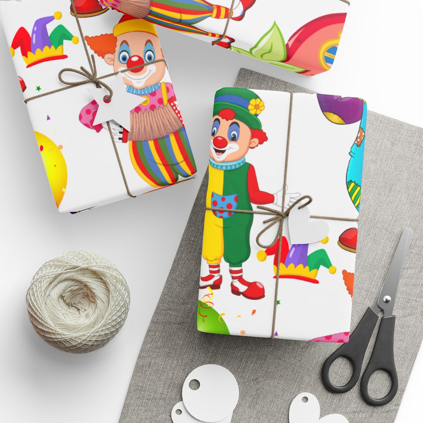 Clown Birthday Wrapping Paper Colorful Gift Wrap for Parties