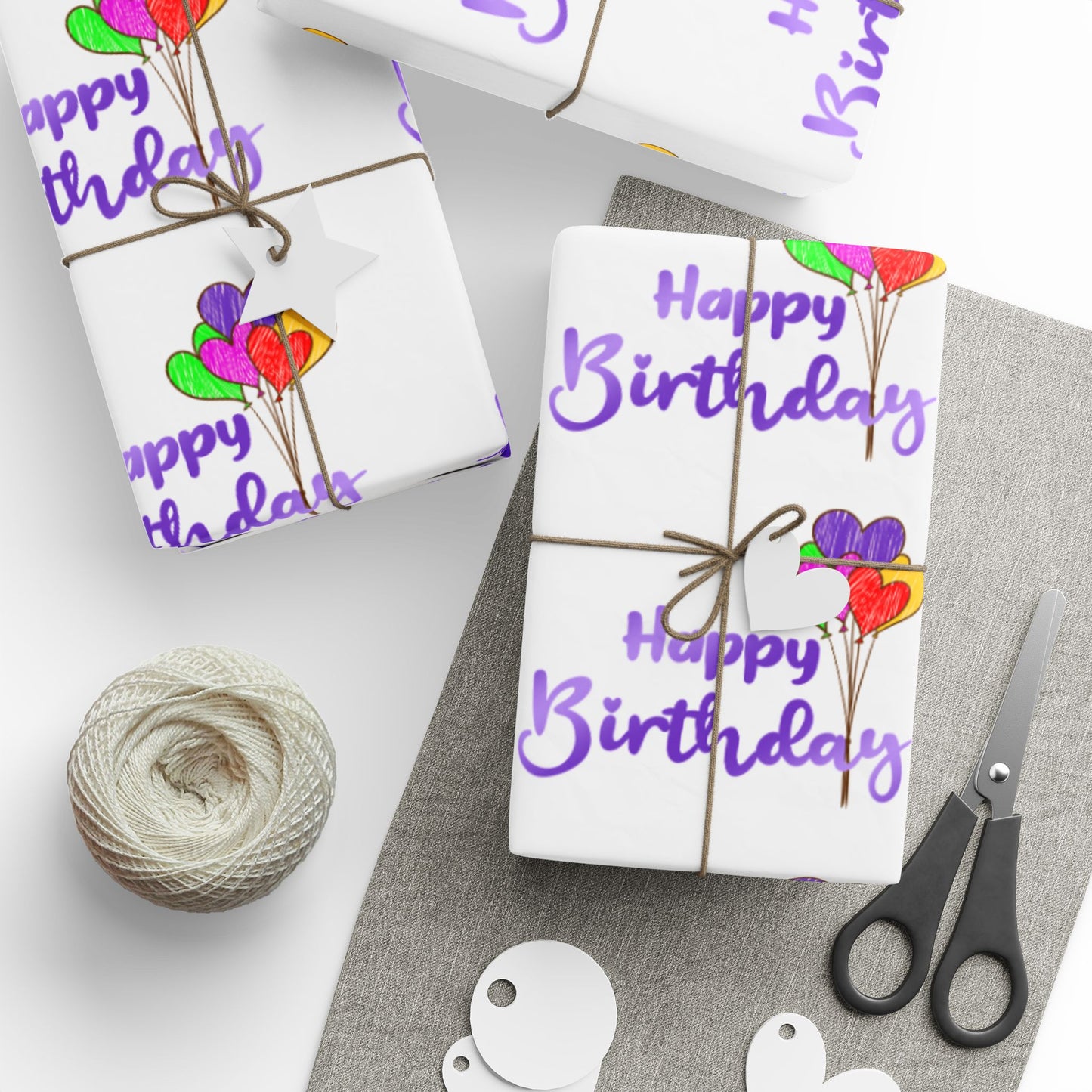 Colorful Birthday Wrapping Paper, Festive Gift Wrap, Party Supplies, Celebration Decor, Gift-Giving Essential, Joyful Occasion