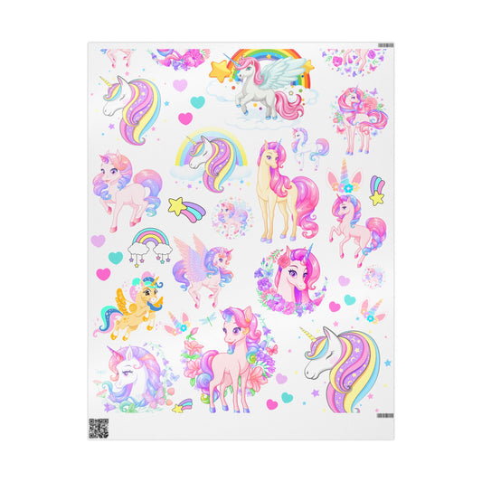 Colorful Horse Wrapping Paper Bright Gift Wrap for Celebrations