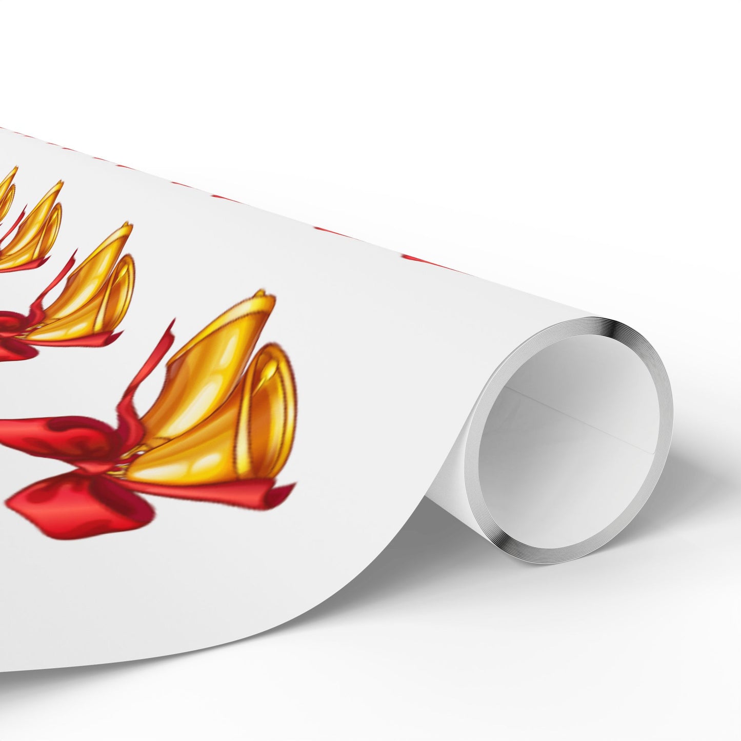 Golden Bells Wrapping Paper Festive Holiday Gift Wrap