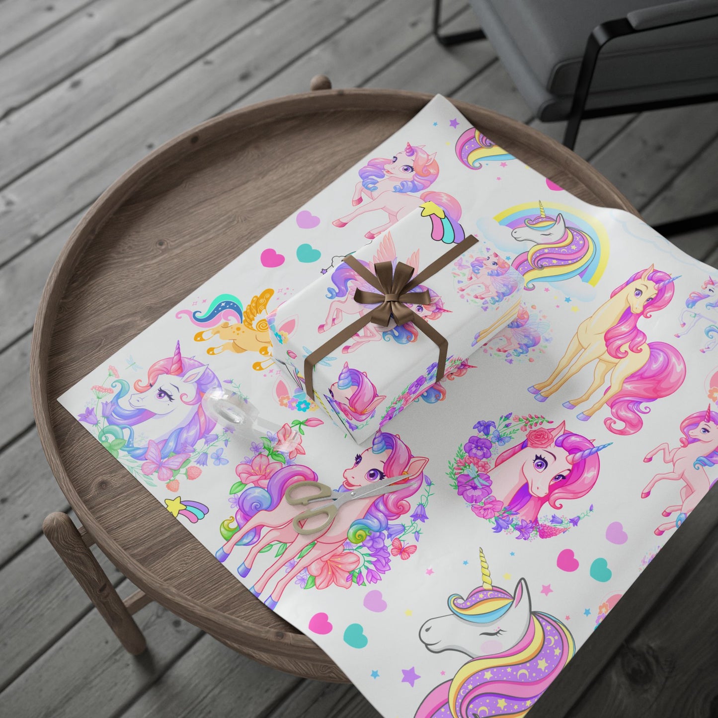 Colorful Horse Wrapping Paper Bright Gift Wrap for Celebrations