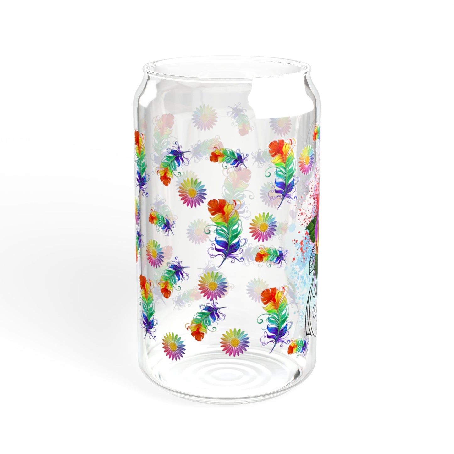 Bloom Sip 16oz Floral Sipper Glass with Bamboo Lid colorful | Eco-Friendly | Reusable | Perfect for Tea & Summer Moments