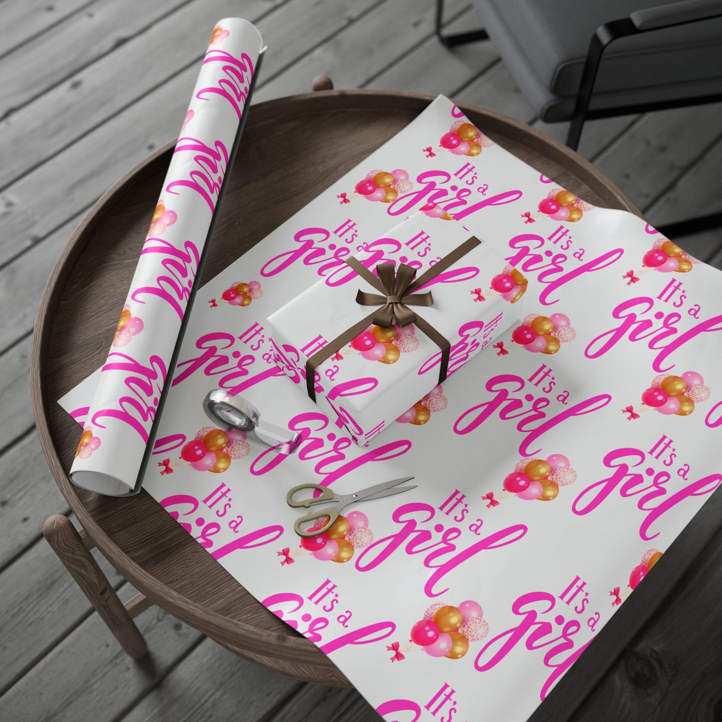 Baby Shower Wrapping Paper Floral Gift Wrap for Celebrations