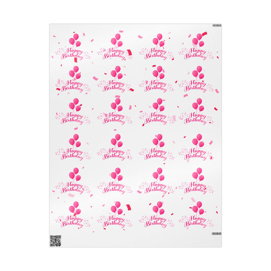 Pink Birthday Wrapping Paper – Cheerful Gift Wrap for Celebrations