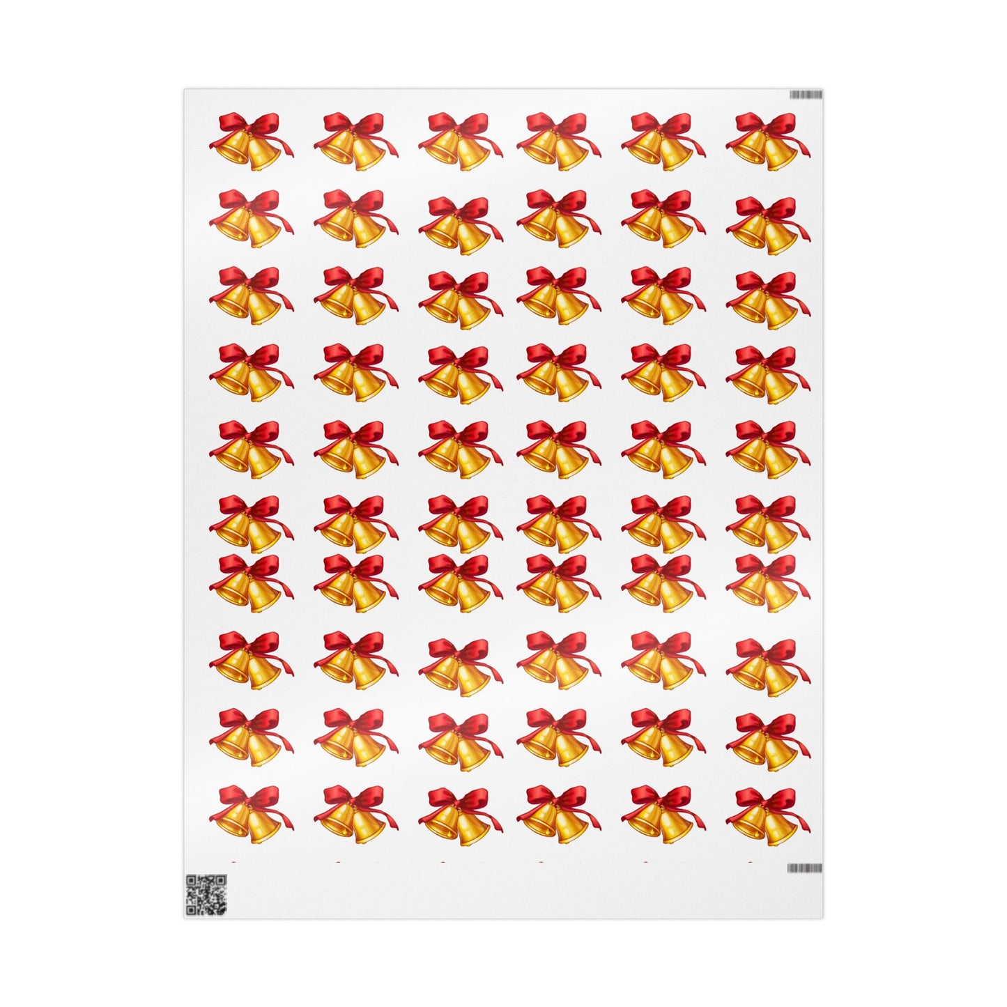 Golden Bells Wrapping Paper Festive Holiday Gift Wrap