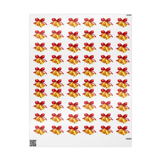 Golden Bells Wrapping Paper Festive Holiday Gift Wrap