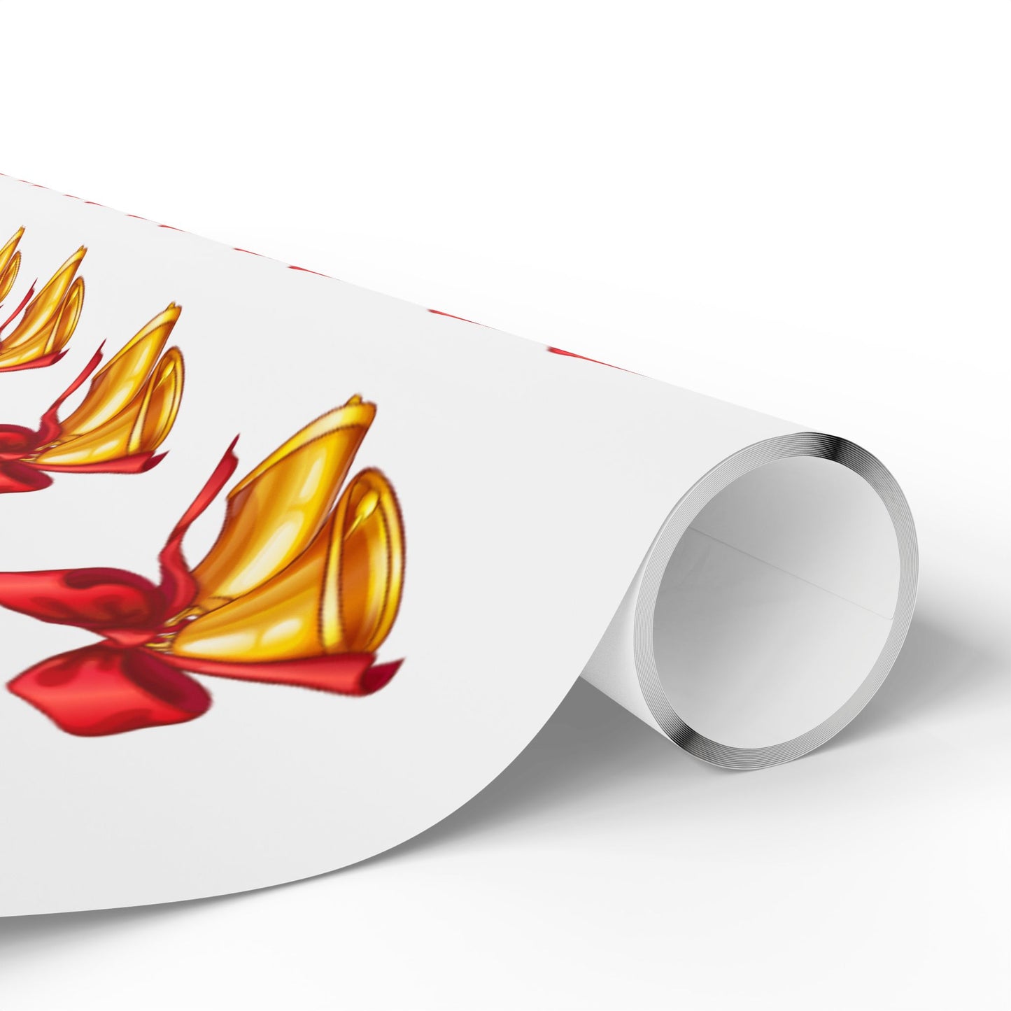 Golden Bells Wrapping Paper Festive Holiday Gift Wrap