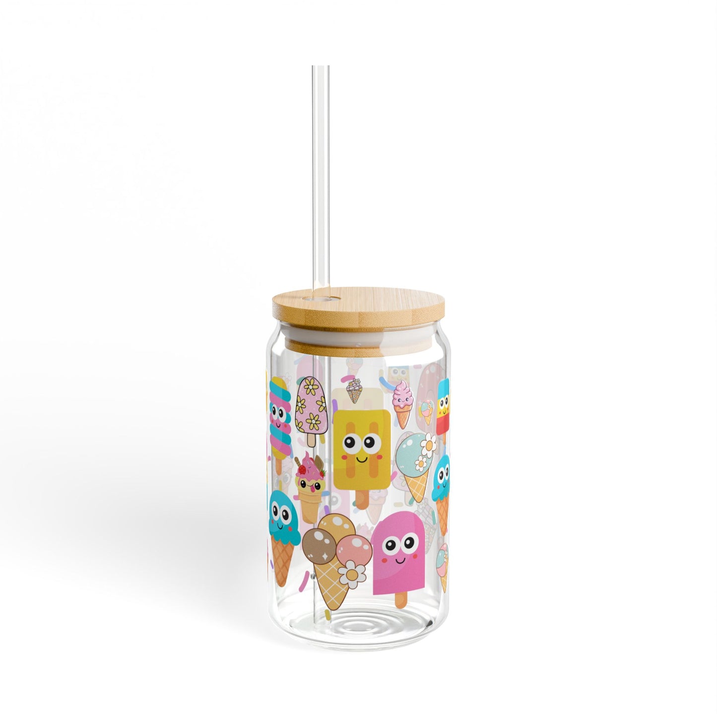 Sweet Sips 16oz Ice Cream Sipper Glass Playful | Reusable | Gift-Ready | Perfect for Summer Celebrations