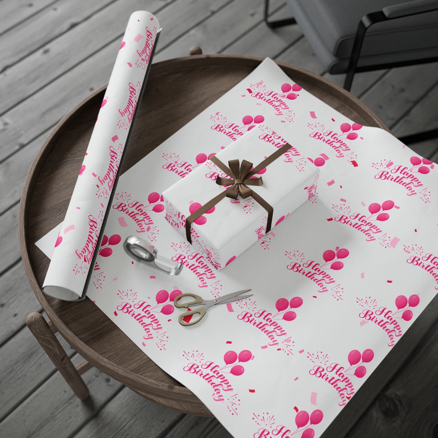 Pink Birthday Wrapping Paper – Cheerful Gift Wrap for Celebrations