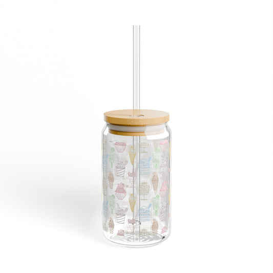 Sweet Chill 16oz Colorful Ice Cream Sipper Glass Playful | Reusable | Eco-Friendly | Perfect for Summer Fun