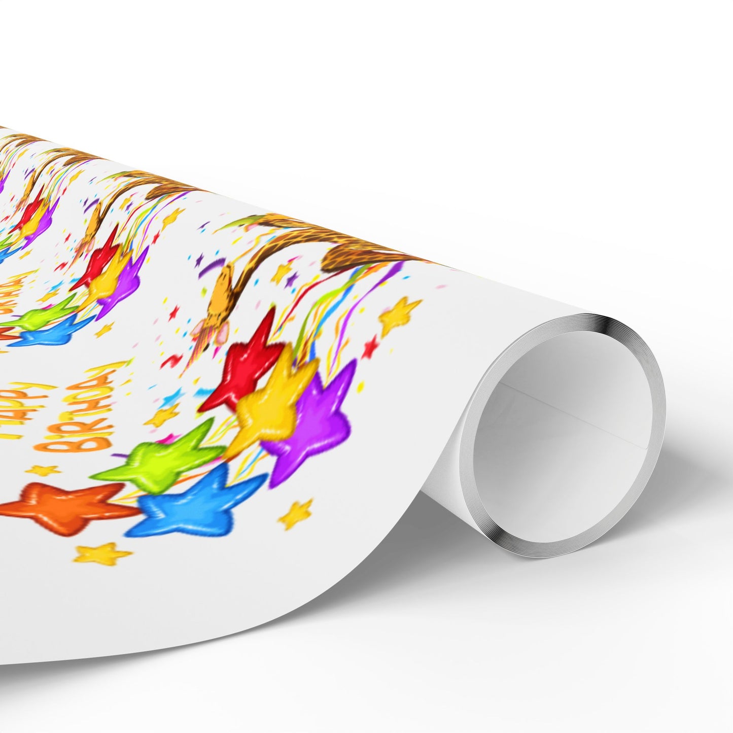 Family Giraffe Wrapping Paper Cute Gift Wrap for Birthdays and Celebrations