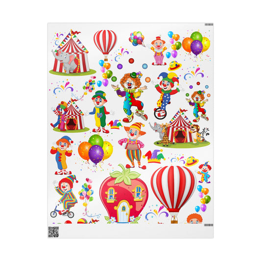 Clown Birthday Wrapping Paper Colorful Gift Wrap for Parties