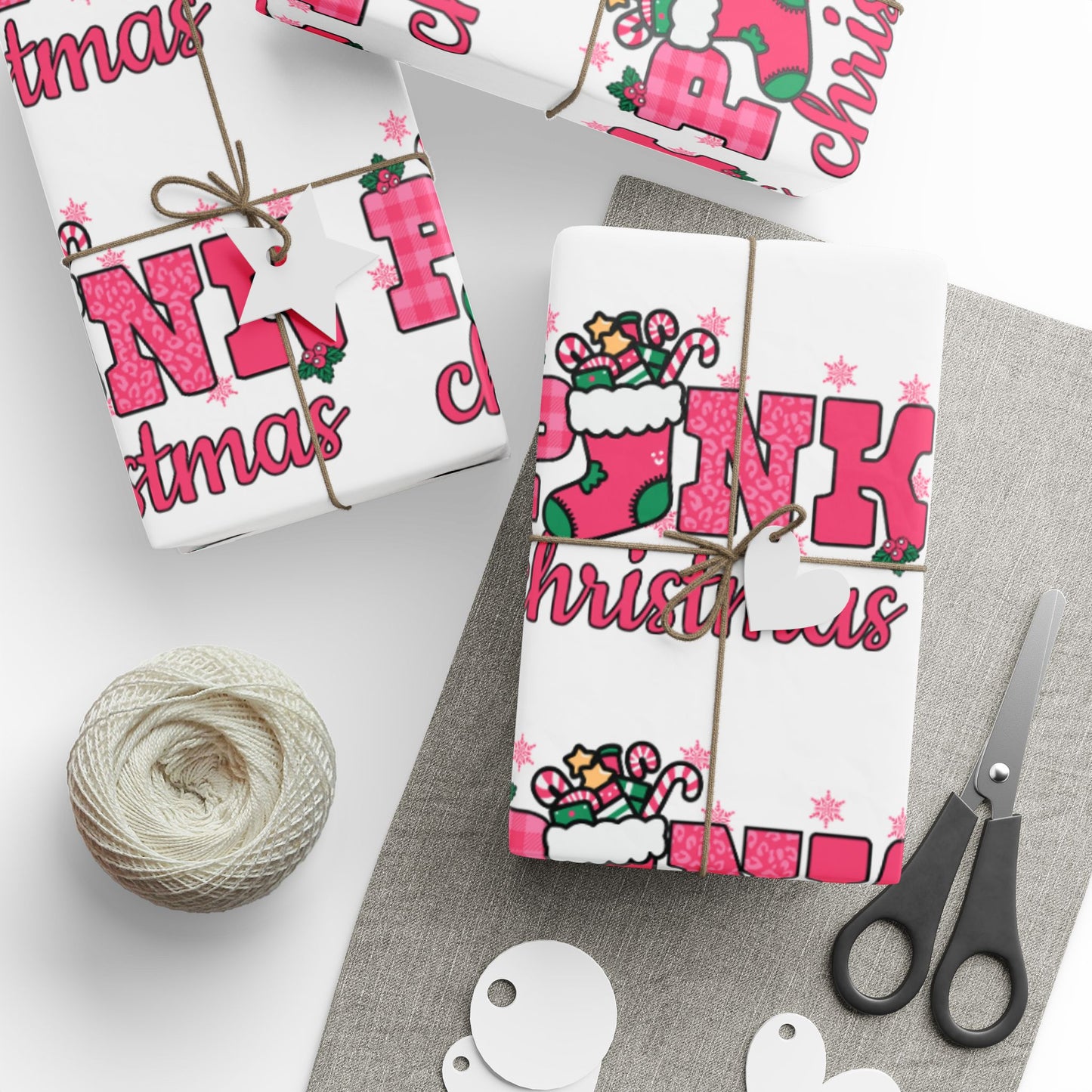 Pink Holiday Wrapping Paper – Modern Festive Gift Wrap