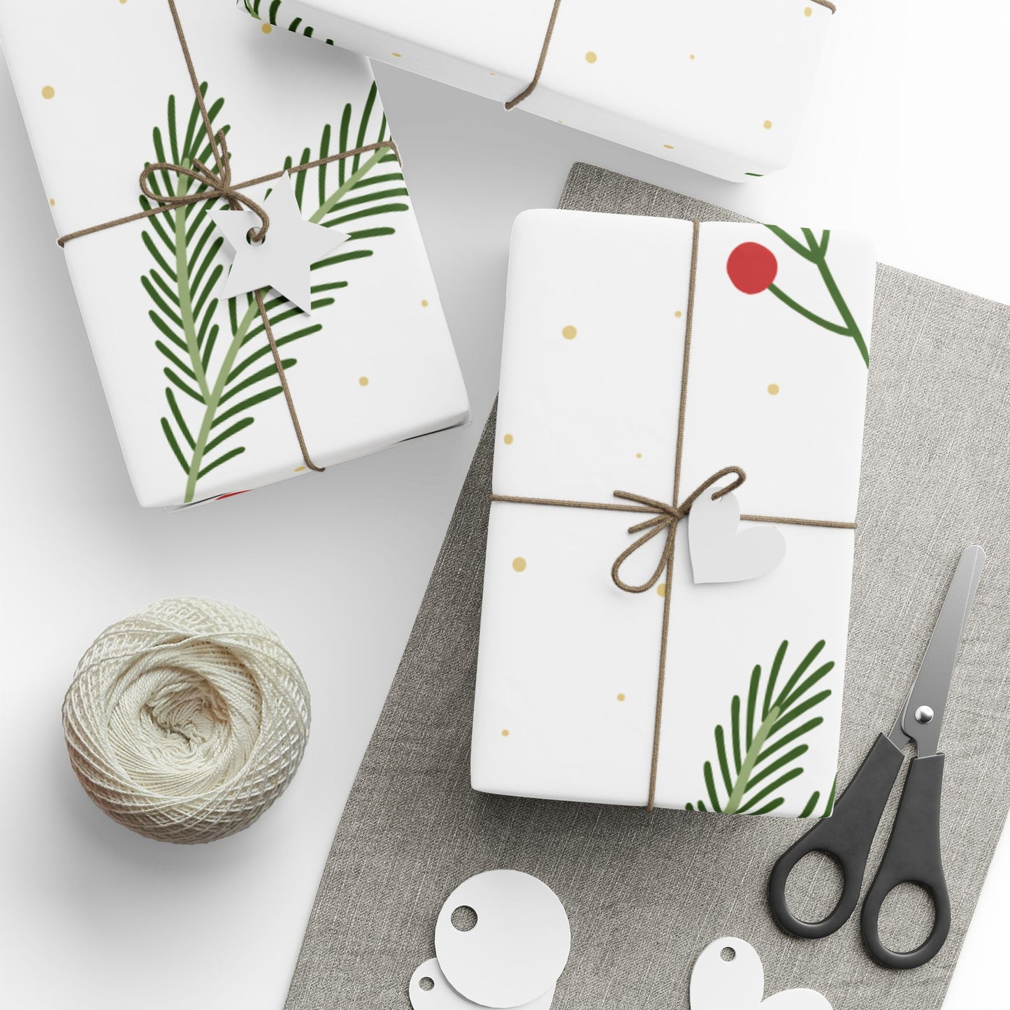 Holiday Greenery Wrapping Paper Elegant Christmas Gift Wrap Roll
