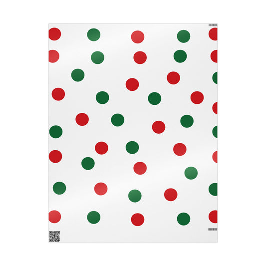 Festive Red & Green Wrapping Paper Holiday Circles Design