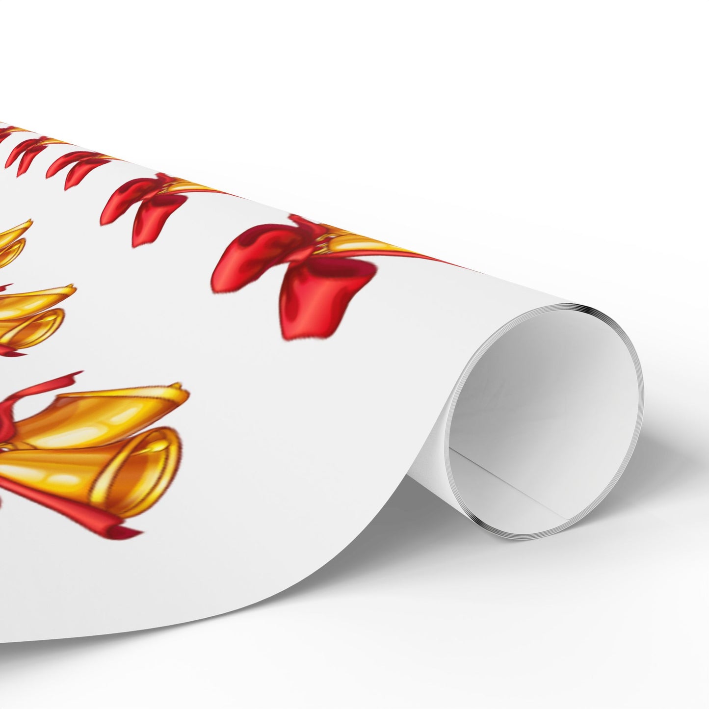 Golden Bells Wrapping Paper Festive Holiday Gift Wrap