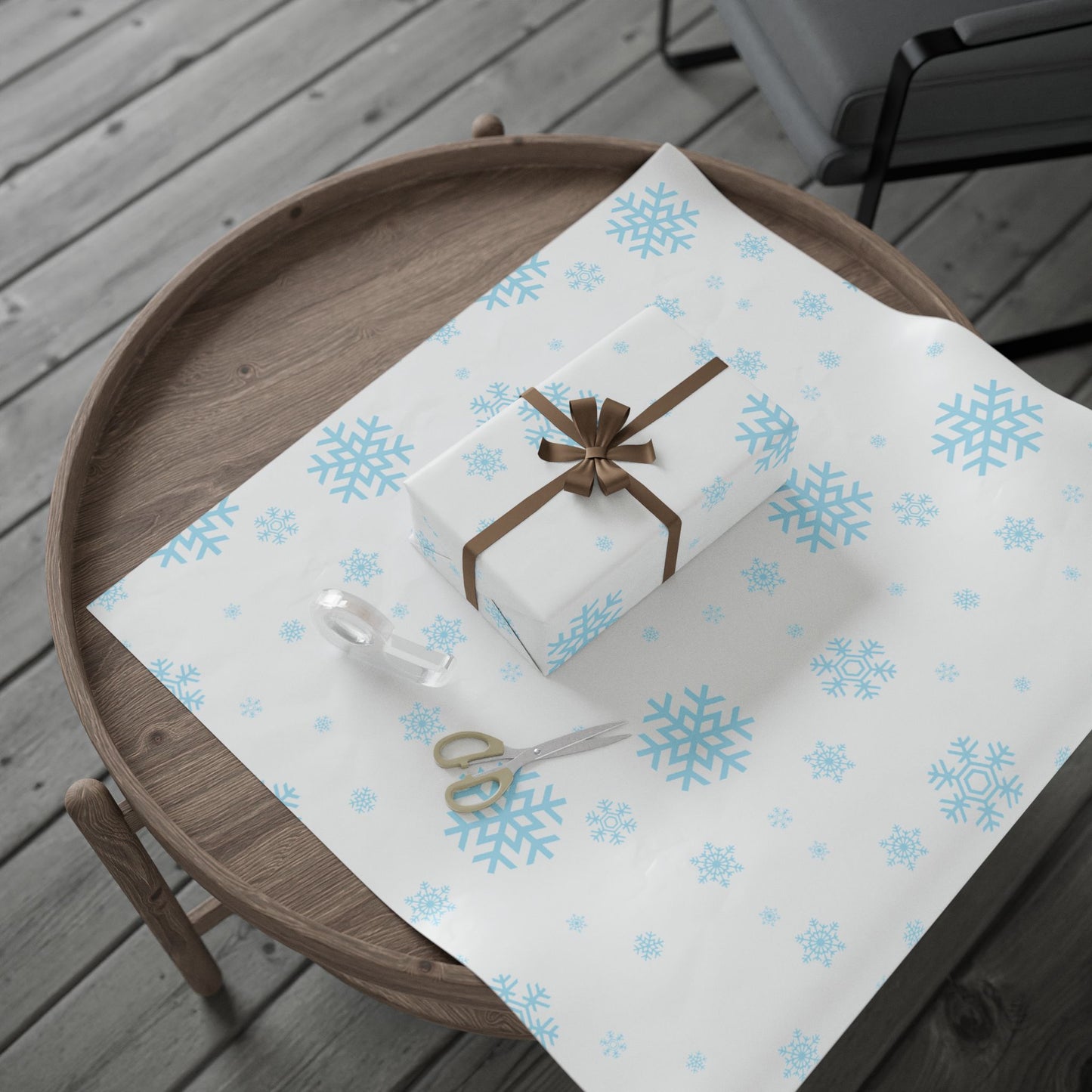Blue Snowflake Wrapping Paper