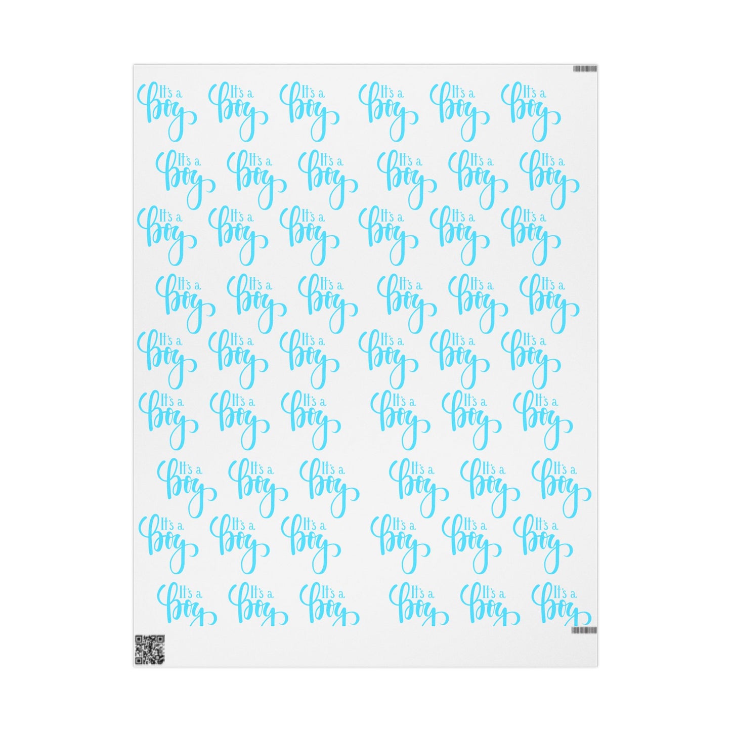 Elegant Blue Calligraphy Wrapping Paper Decorative Gift Wrap for Special Occasions