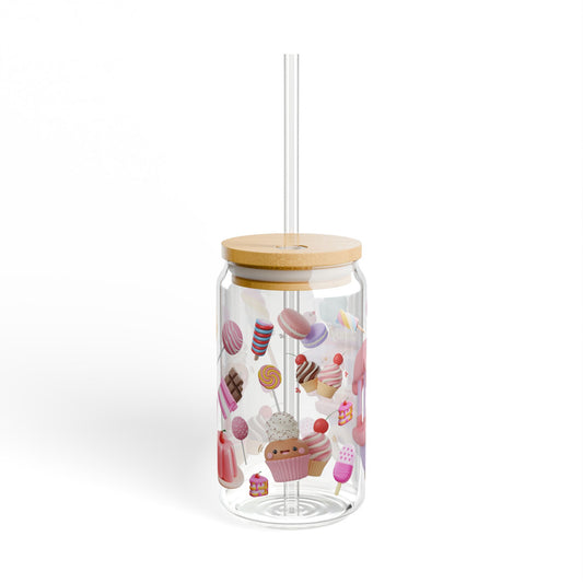 Sip & Smile 16oz Fun Colorful Sipper Glass Playful | Reusable | Family-Friendly | Perfect for Every Occasion