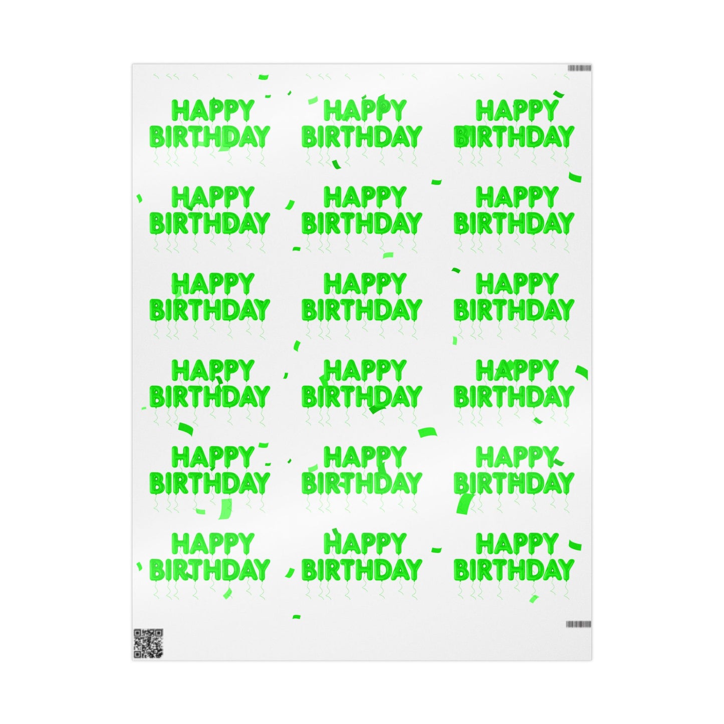 Green Birthday Wrapping Paper Festive Gift Wrap for Parties