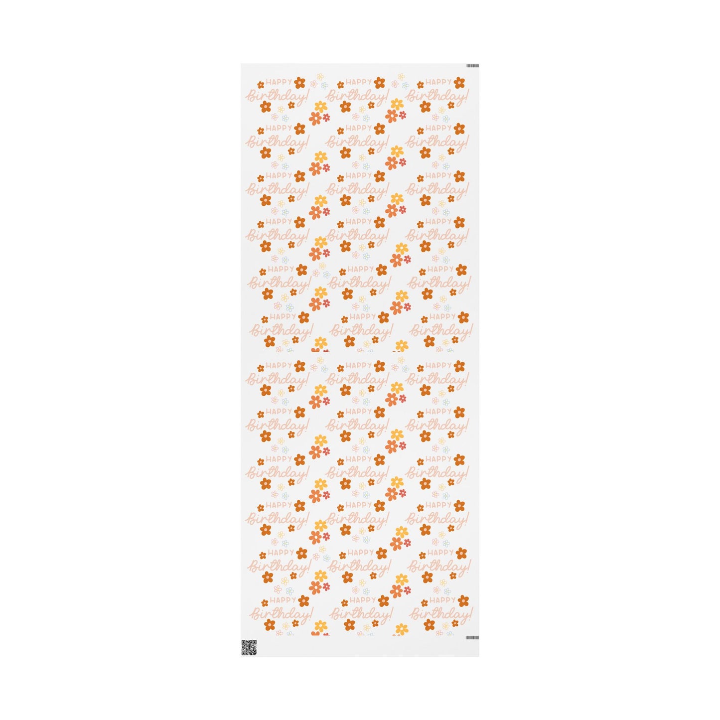 Happy Birthday Flowers Wrapping Paper Elegant Gift Wrap for Celebrations