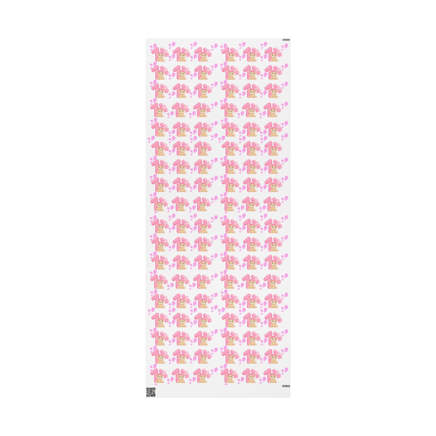 Happy First Birthday Pink Wrapping Paper Cute Gift Wrap for Girls