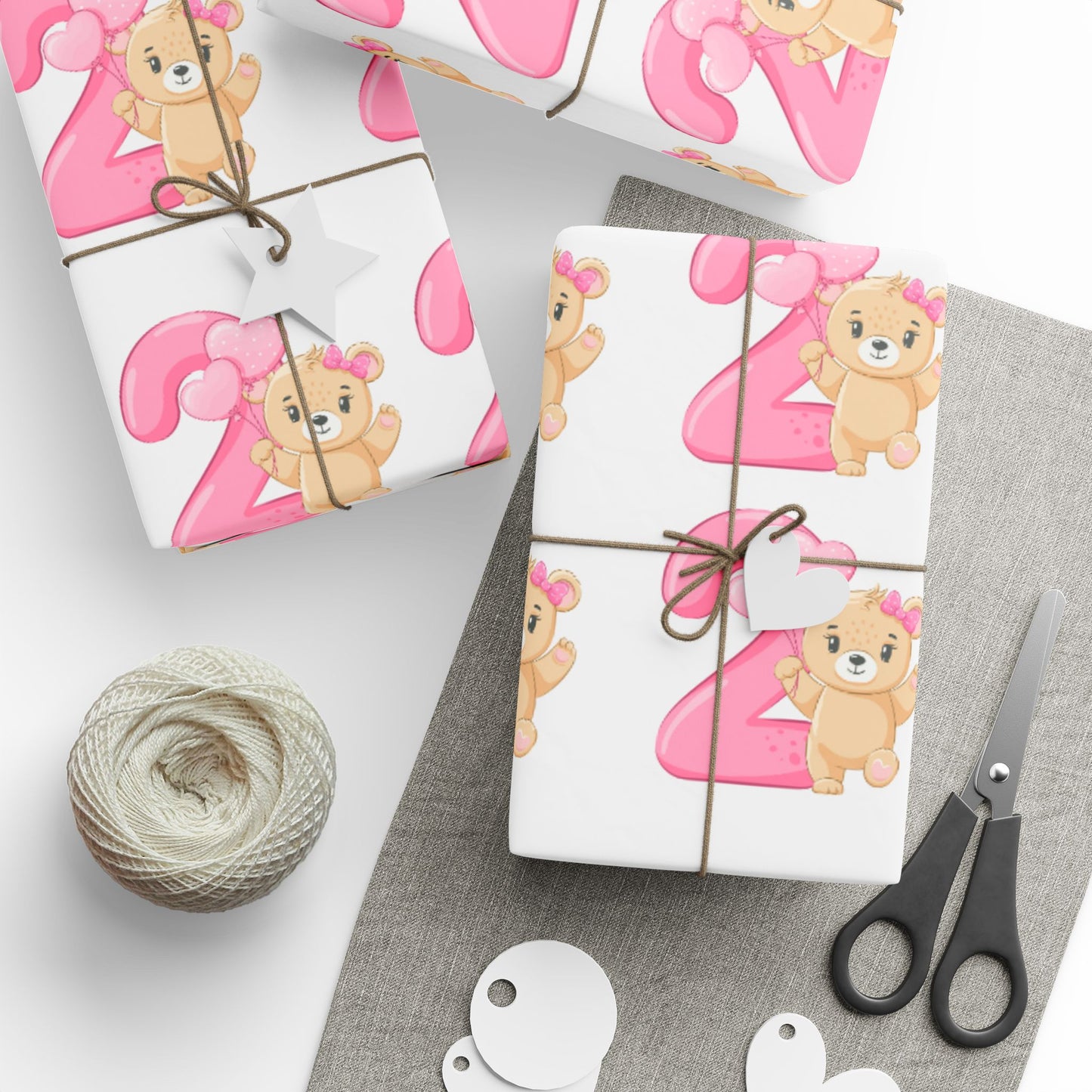 Happy Second Birthday Wrapping Paper Cute Gift Wrap for Kids