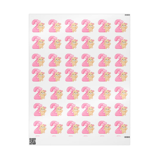 Happy Second Birthday Wrapping Paper Cute Gift Wrap for Kids