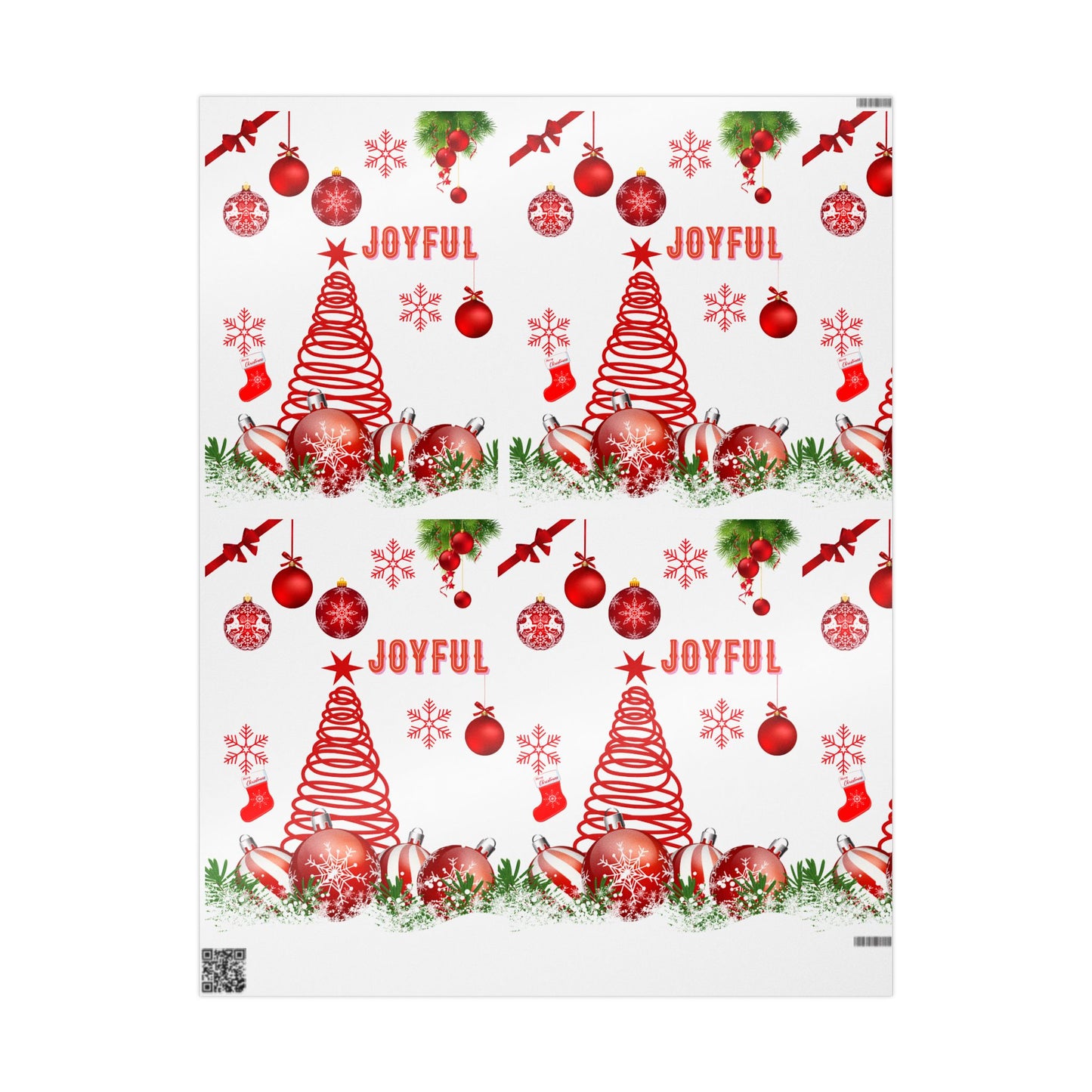 Joyful Christmas Wrapping Paper Festive Gift Wrap for Holidays
