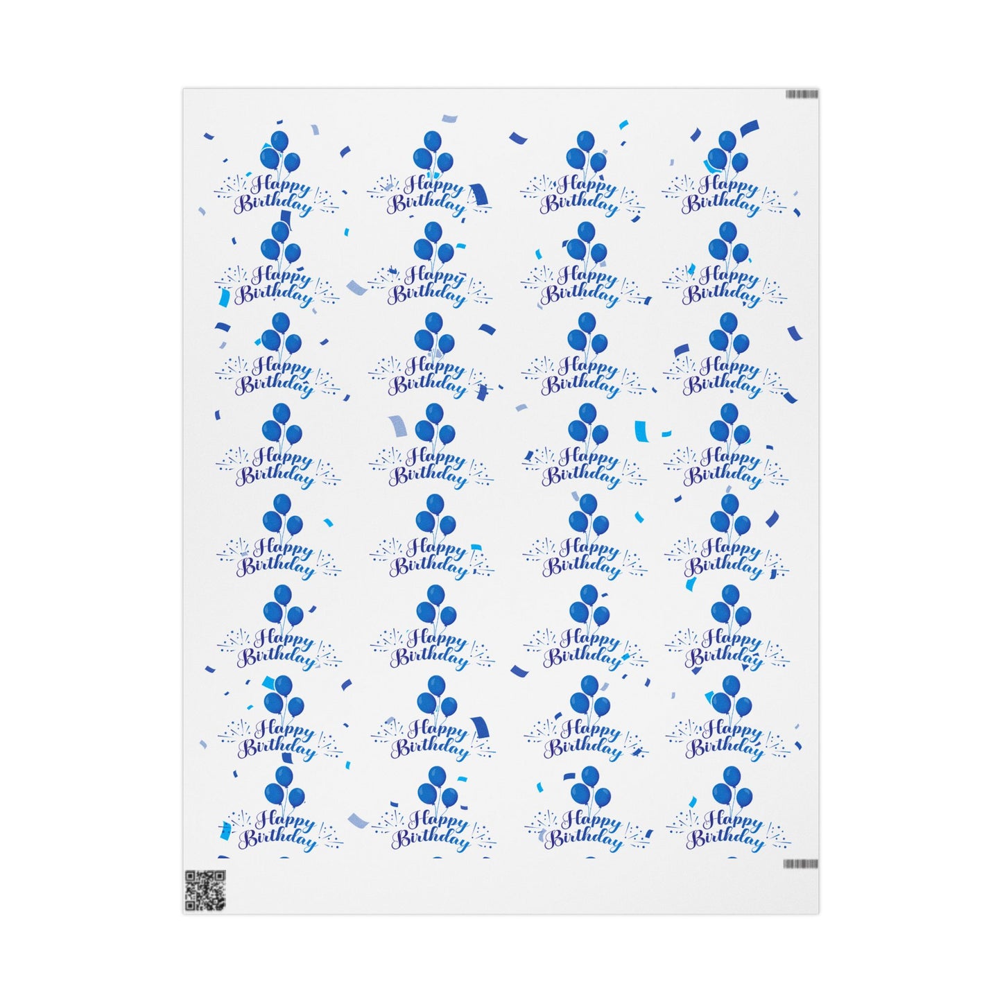 Blue Birthday Wrapping Paper Fun & Festive Gift Wrap