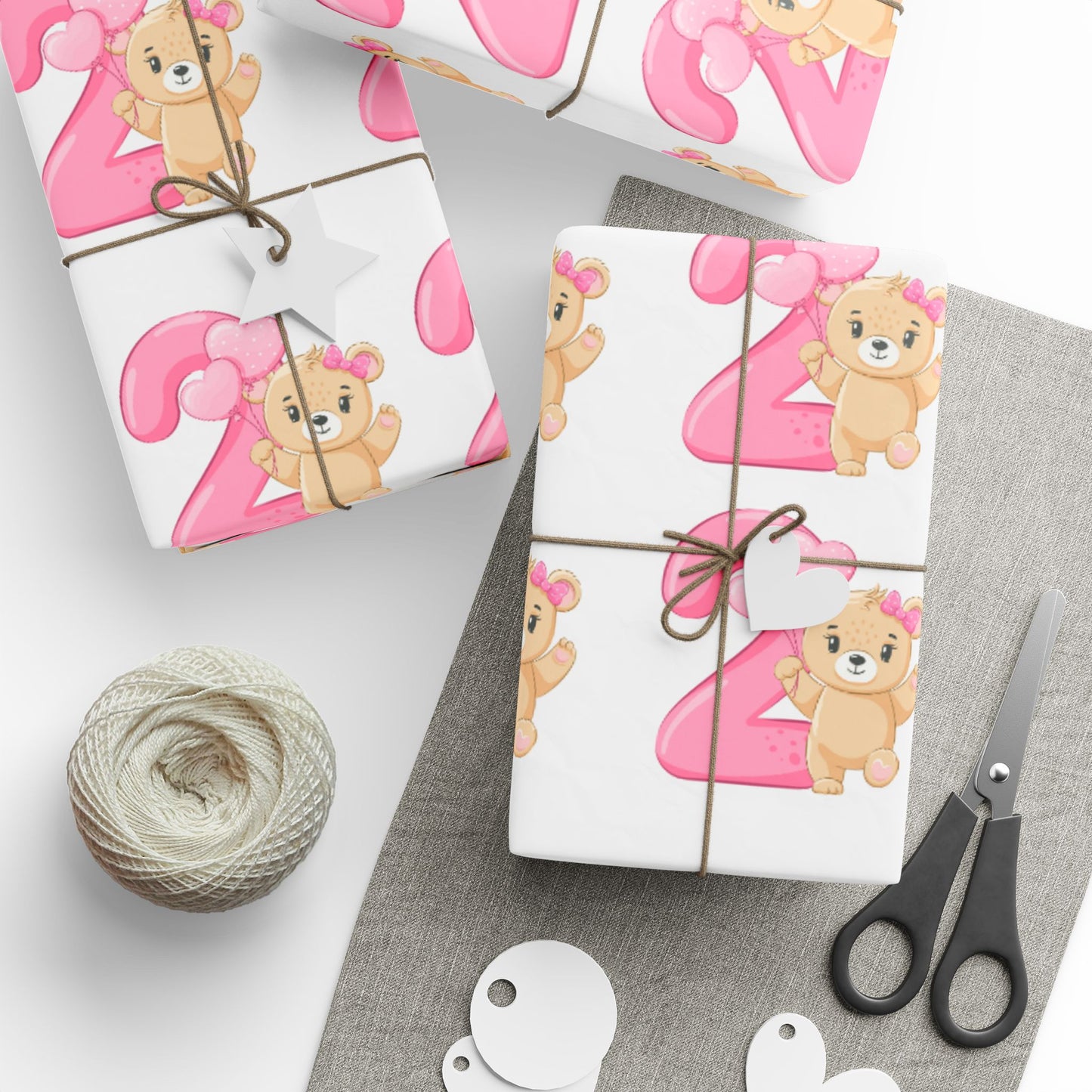 Happy Second Birthday Wrapping Paper Cute Gift Wrap for Kids