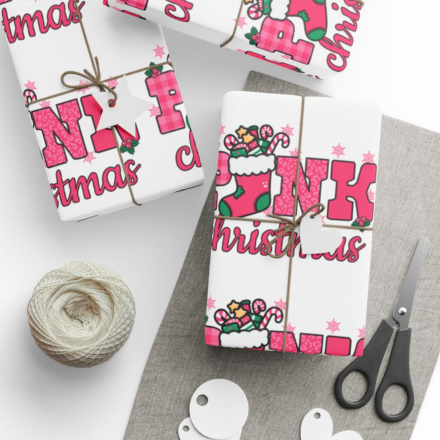 Pink Holiday Wrapping Paper – Modern Festive Gift Wrap