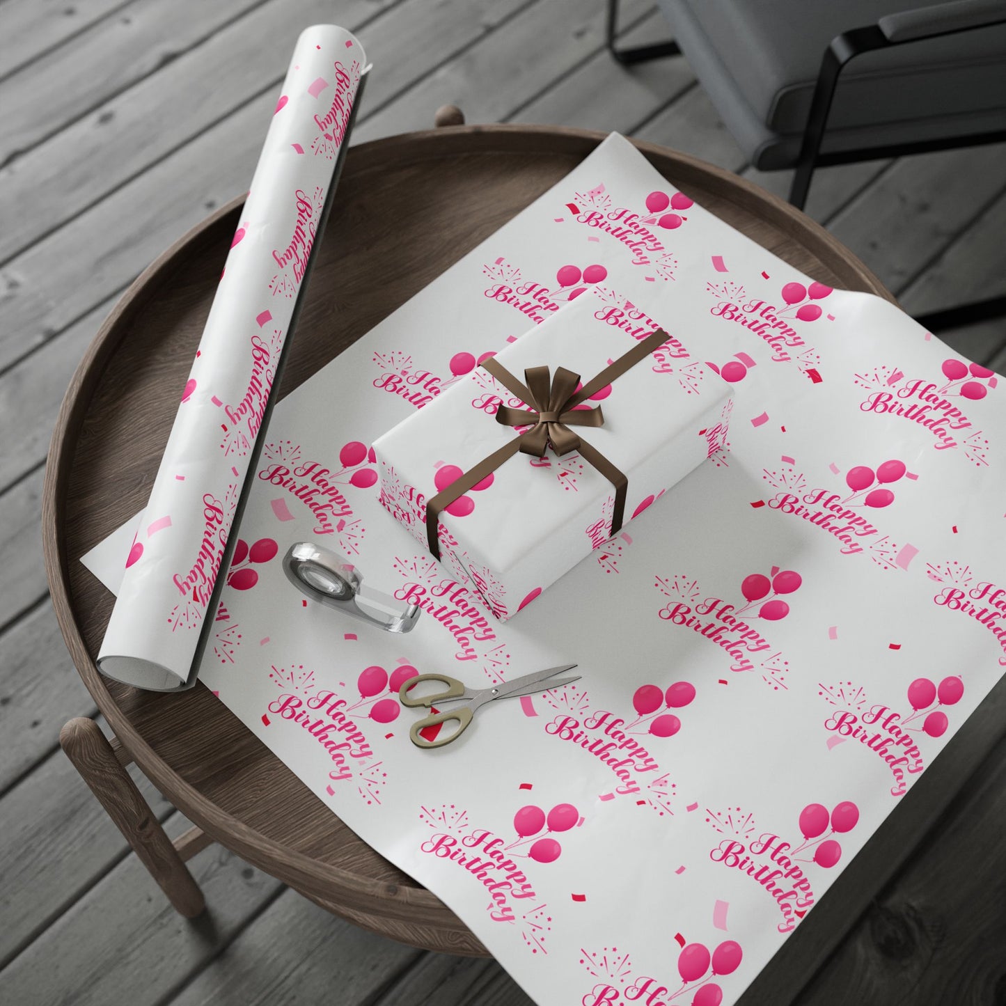 Pink Birthday Wrapping Paper – Cheerful Gift Wrap for Celebrations