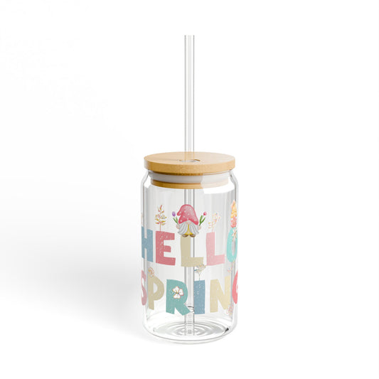 Spring Bloom 16oz Sipper Glass Fresh | Reusable | Eco-Friendly | Perfect for Spring Celebrations