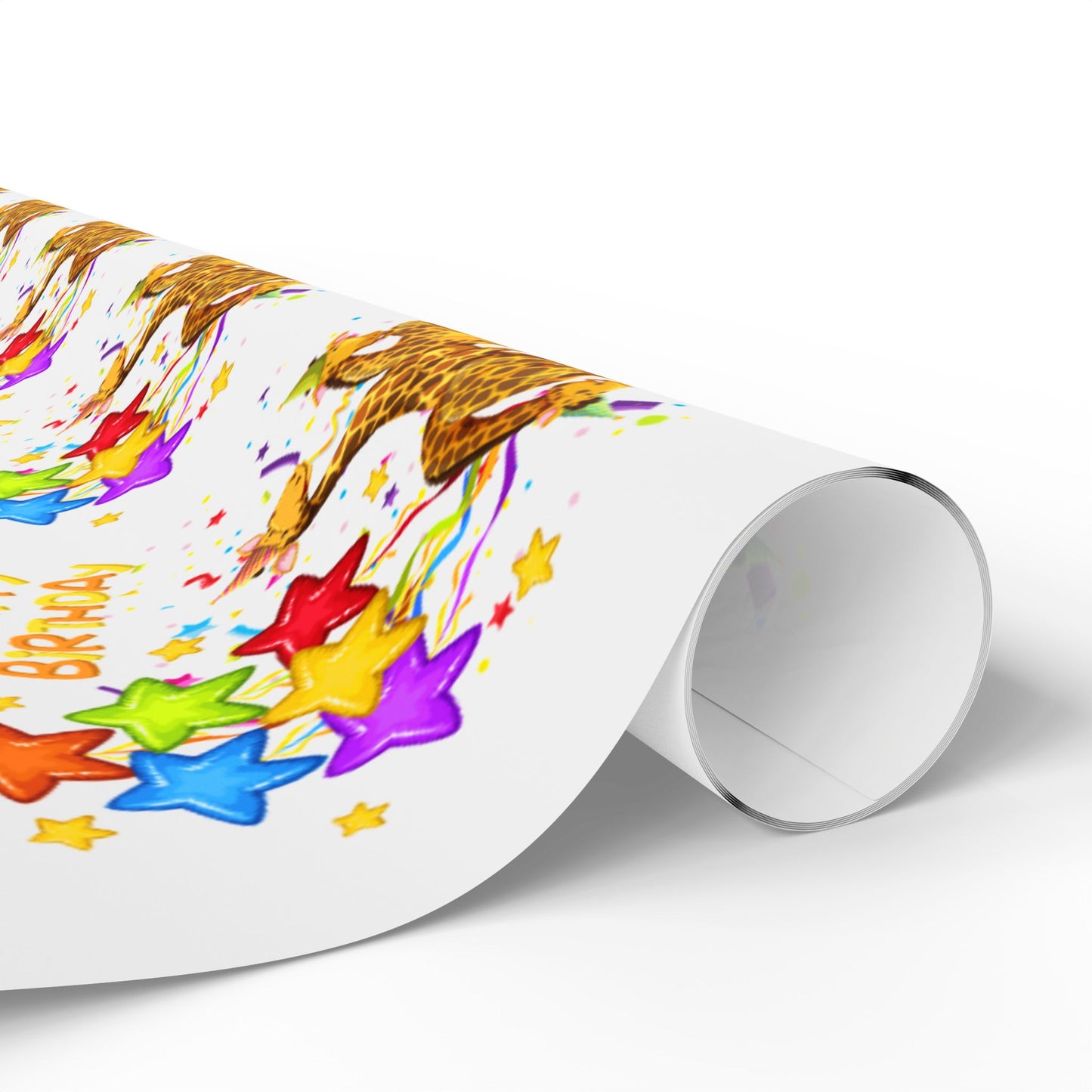 Family Giraffe Wrapping Paper Cute Gift Wrap for Birthdays and Celebrations