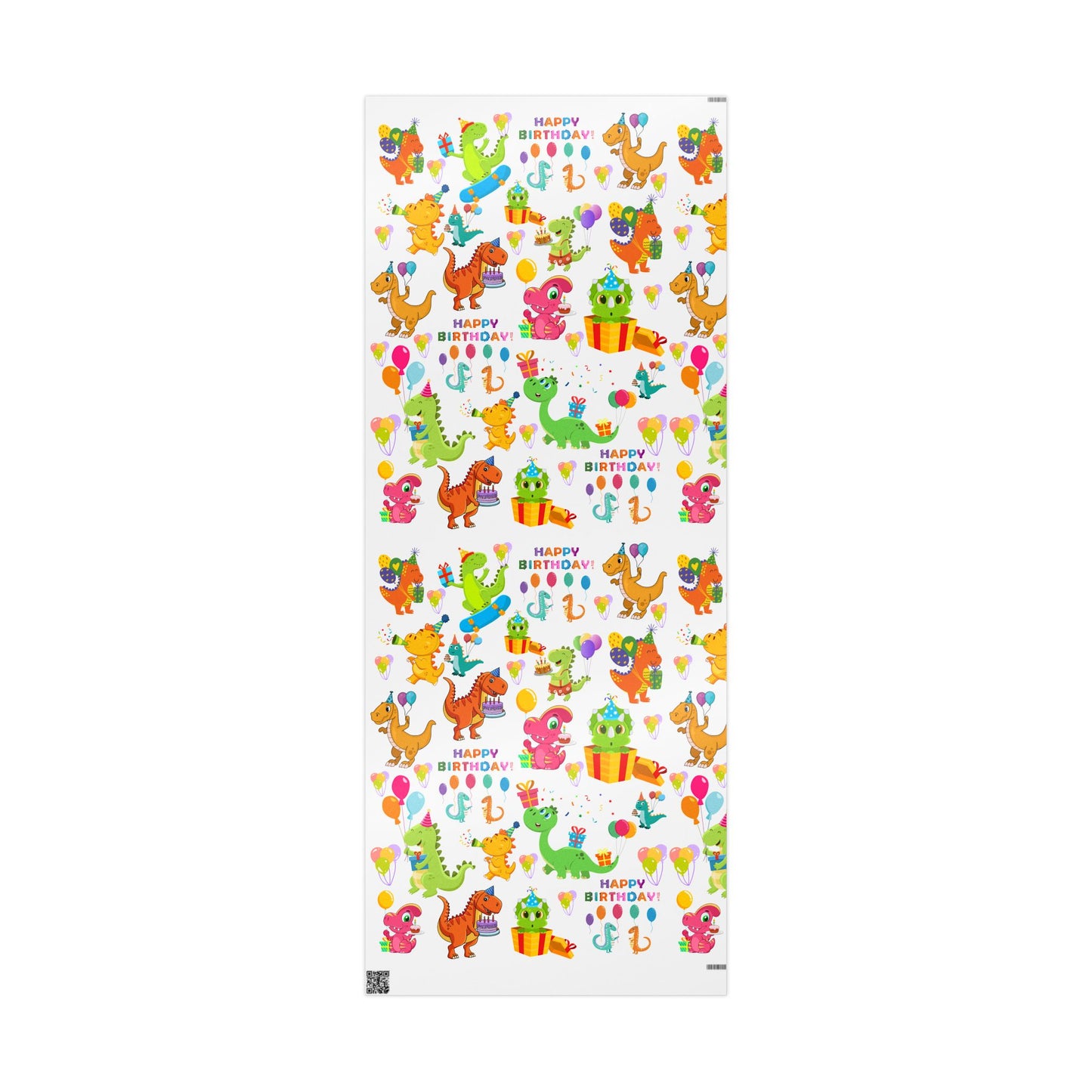 Dino Happy Birthday Wrapping Paper Fun Gift Wrap for Kids