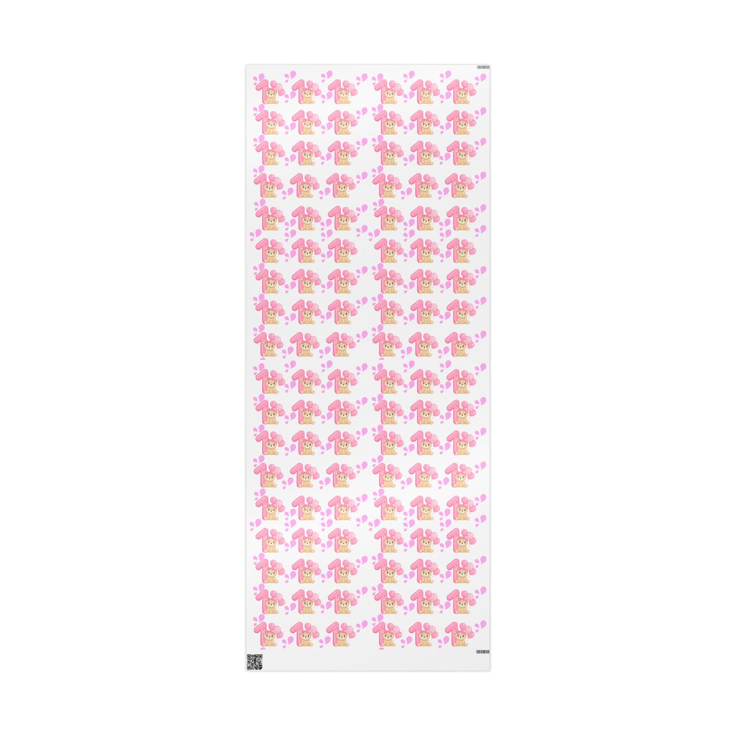 Happy First Birthday Pink Wrapping Paper Cute Gift Wrap for Girls