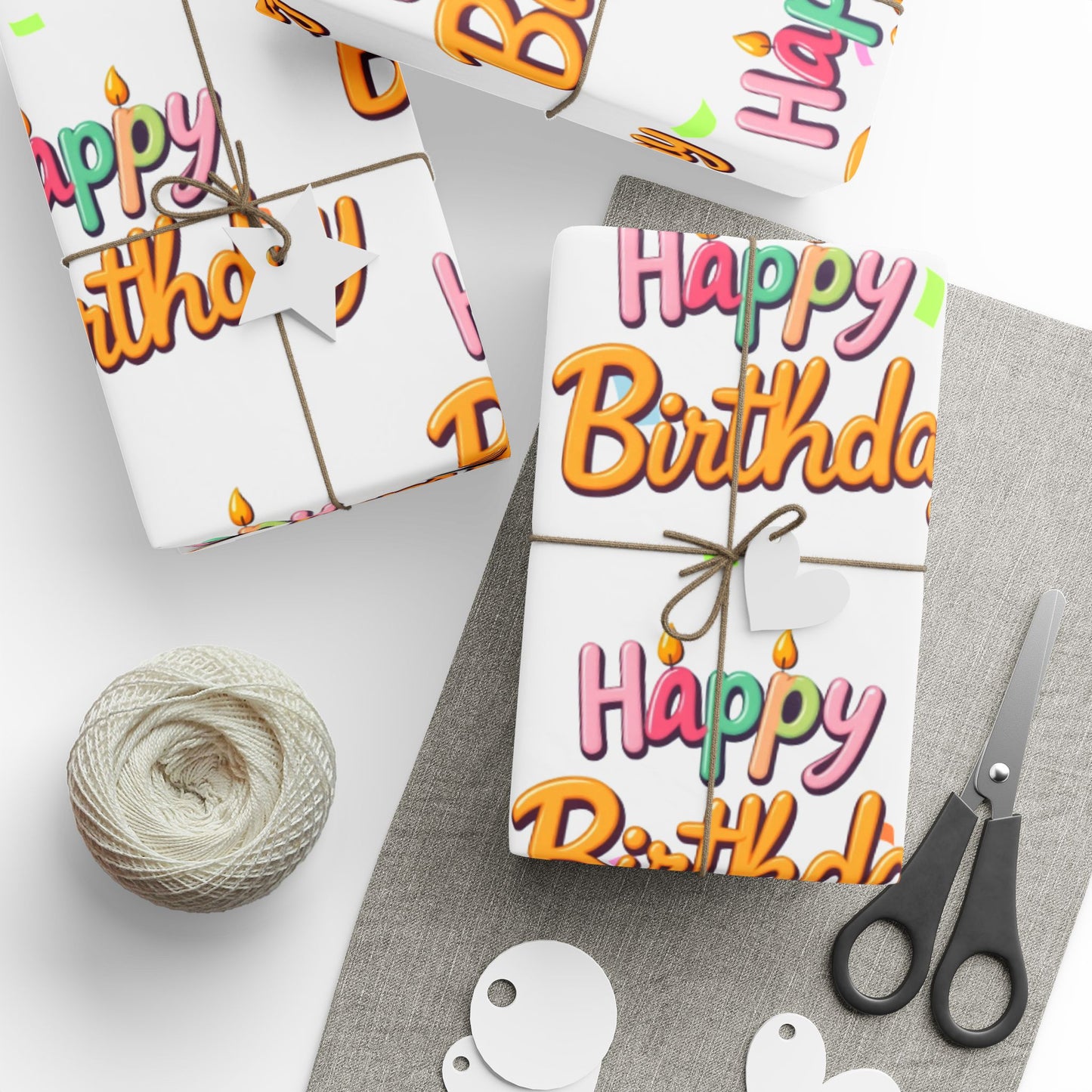 Festive Birthday Wrapping Paper Colorful Gift Wrap Sheets