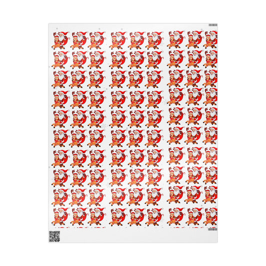 Santa & Reindeer Wrapping Paper Festive Christmas Gift Wrap Sheets