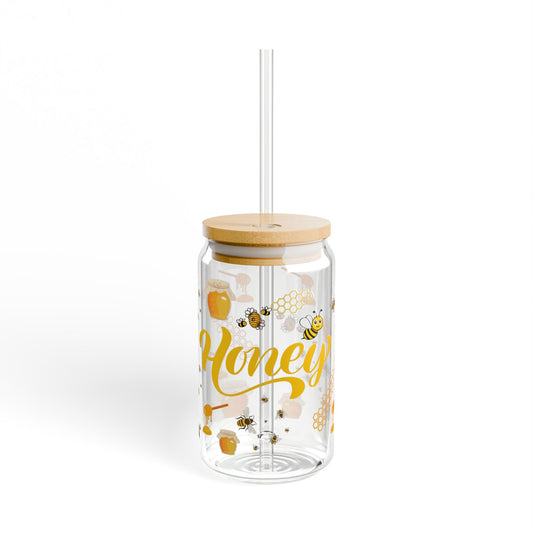 Sweet Honey Bloom 16oz Sipper Glass