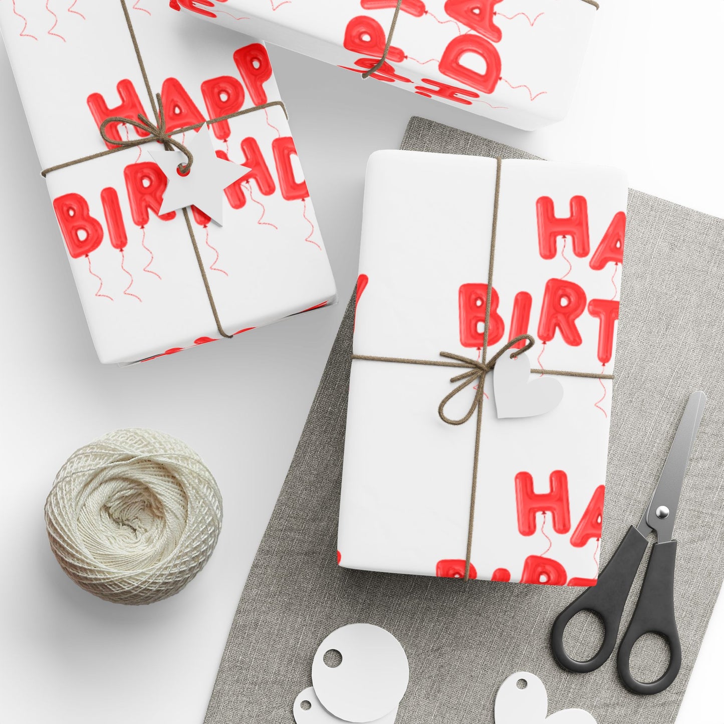 Red Birthday Wrapping Paper Festive Gift Wrap for Parties