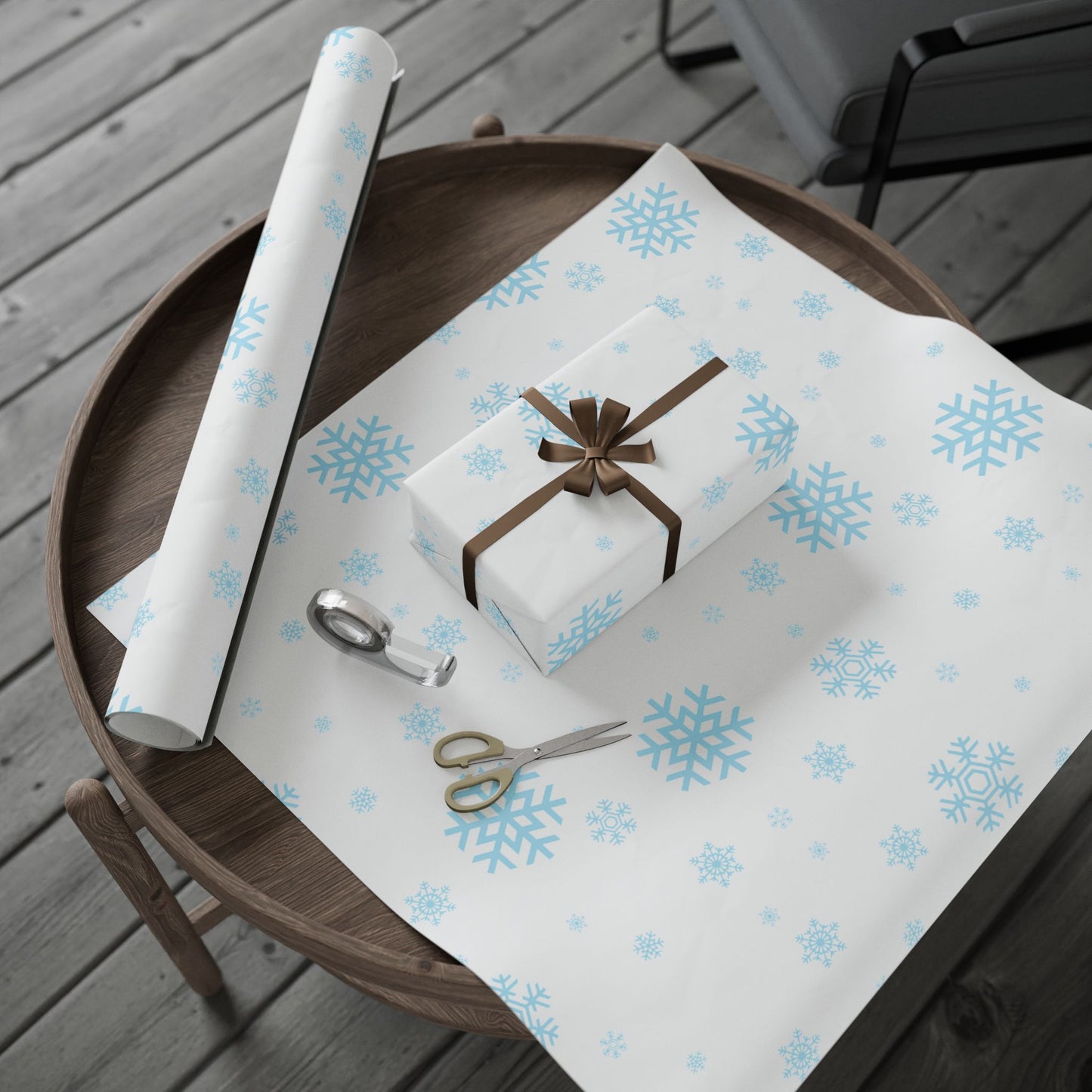 Blue Snowflake Wrapping Paper