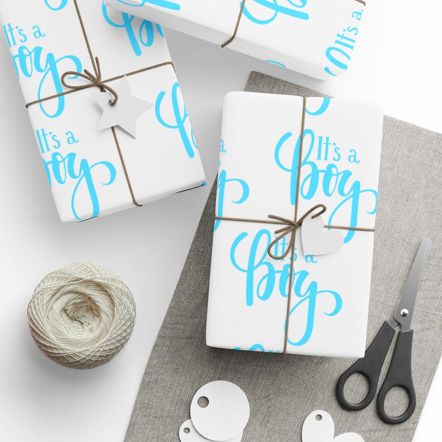 Elegant Blue Calligraphy Wrapping Paper Decorative Gift Wrap for Special Occasions